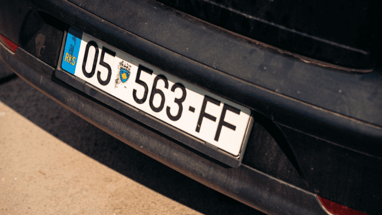 Number plate in North Kosovo